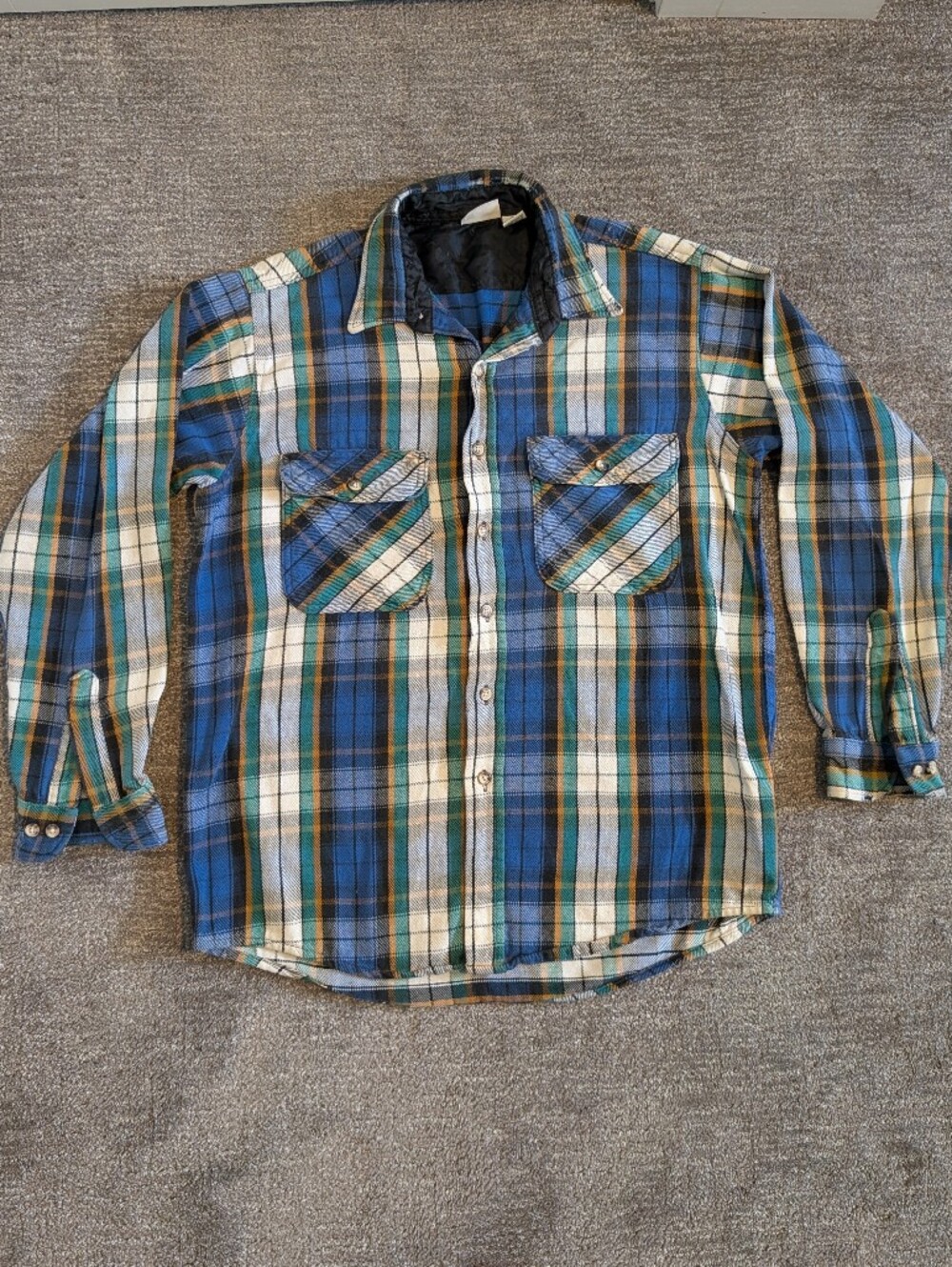 Vintage Field & Stream Men's Plaid Cotton Flannel Shirt - L Tall